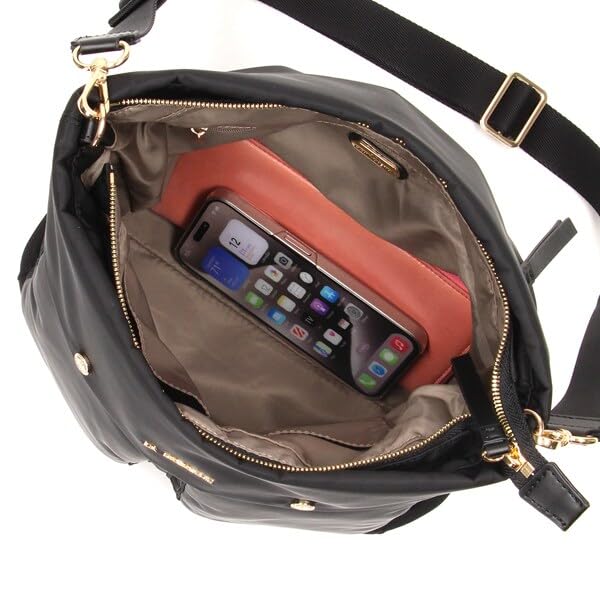 Shoulder Bag with Double Front Big Shoulder Black [Lava Gerry] Pockets, 2-Way Bag, (10)