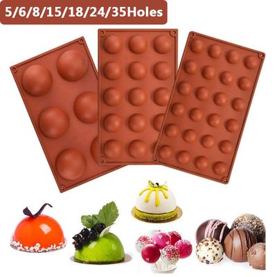 6/8/15/18/24/35 Löcher Silikon Halbkugelform zum Backen Halbkugel Schokolade Bonbon Kuppel Pudding Mousse Kuchen Gebäckwerkzeuge