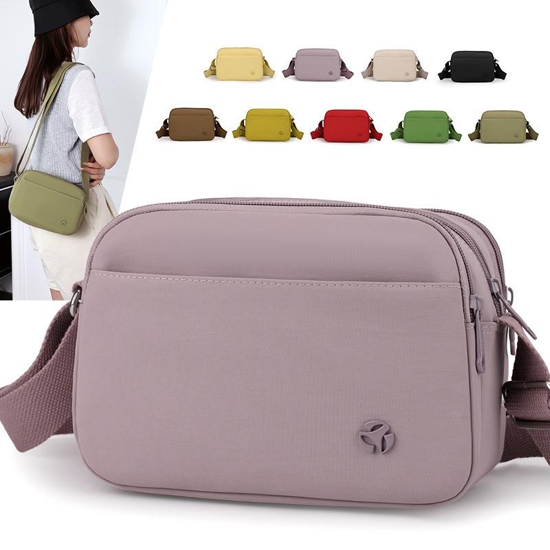 Multi-compartment messenger bag casual bag new lightweight nylon medium and women's bag large capacity shoulder small square bag