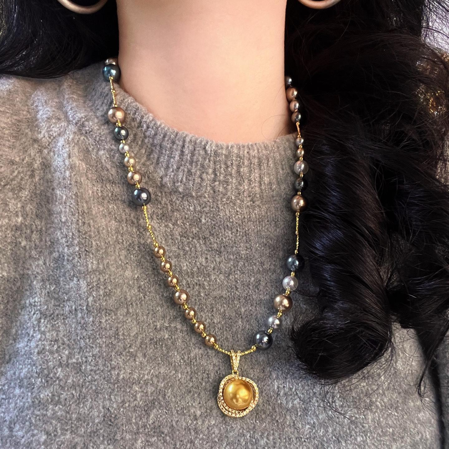 

Maillard Wind Autumn And Winter Boutique Highlight Shijia Pearl Sweater Chain Necklace Collarbone Chain Women S Pendant