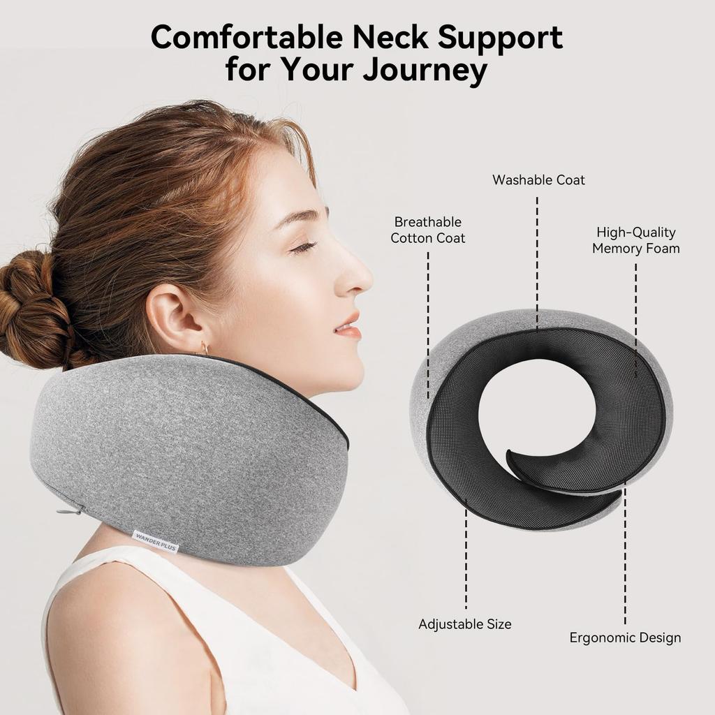 Travel Neck Pillow Memory Foam U-shaped Pillow Neck Pillows for Traveling Portable with Organizer bag Noon Break Sleep Pillows