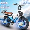 Pro New-DP-2033 Elektrické kolo, Dva motory, Dvě baterie, Dvě hydraulické brzdy, EBike, 20*4.0 Plně odpružené, 48V, 30Ah, 2000W
