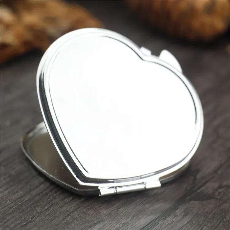 Mini Makeup Mirror Portable Pocket Round Square Heart Makeup Mirror Double-Sided Folding Cosmetic Mirror Female Gifts
