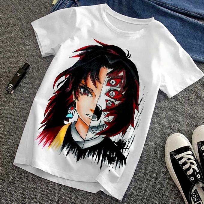 

Summer 2026 GHOST OF THE SWORD Theme 100 COTTON Printed Loose Short Sleeve Tshirt Unisex and Women Parentchild Top Y2k S