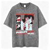 Vintage Washed Anime Perfect Blue Mima Kirigoe TShirts Mens Women Clothing Fashion Harajuku Oversized Short Sleeve T Shirts