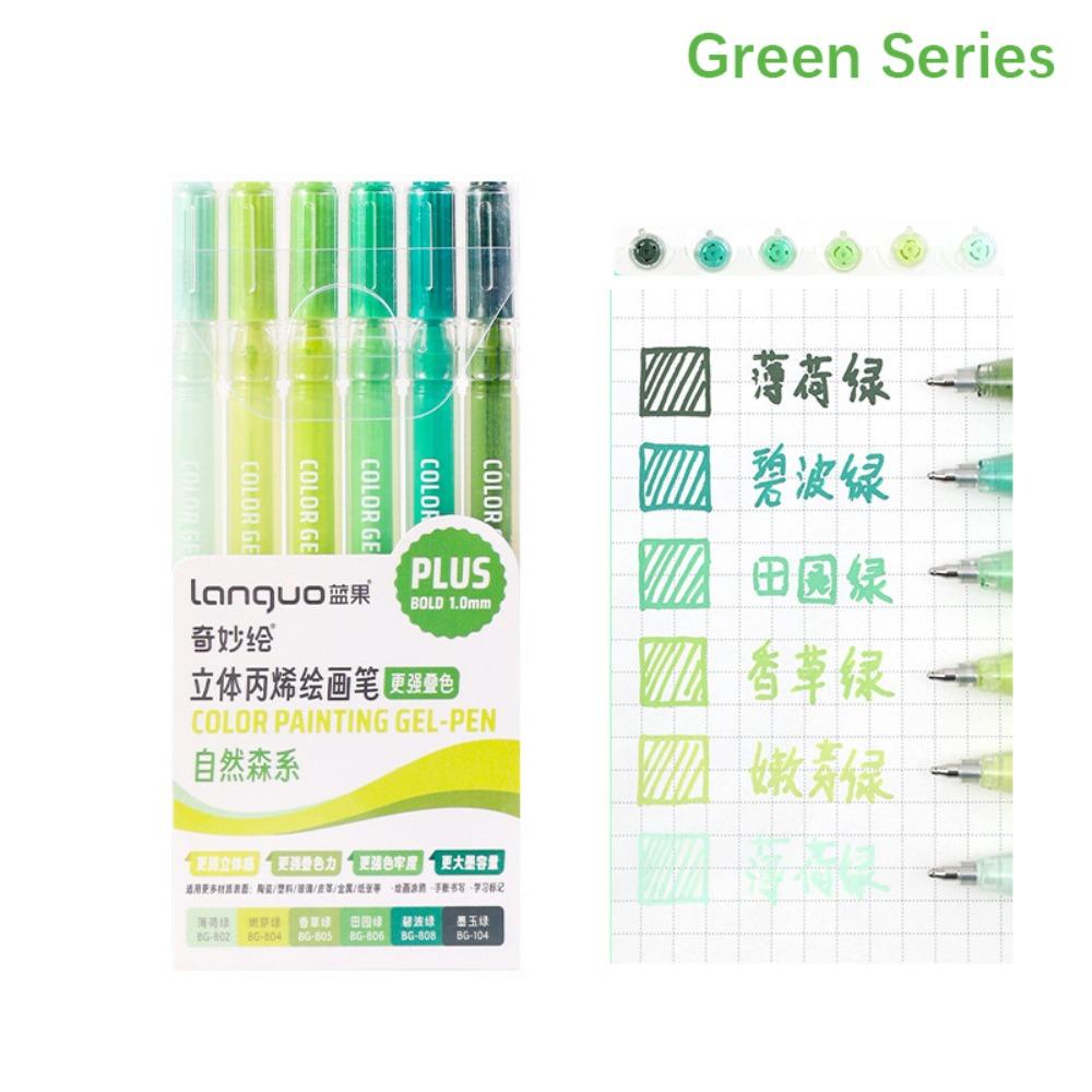 

Складана Кольорова Акрилова Гелева Ручка Швидкосохнуча Художня Акварельна Ручка Професійна Ручка-Маркер Живопис Green Series