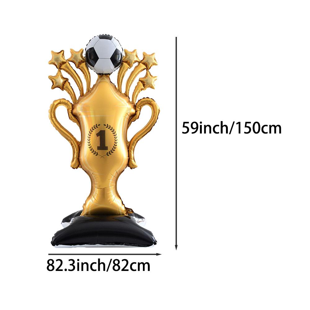 1Pc 59inch Standing Football Trophy Aluminum Film Balloon,Suitable for Sports,World Cup,Football World Cup Party