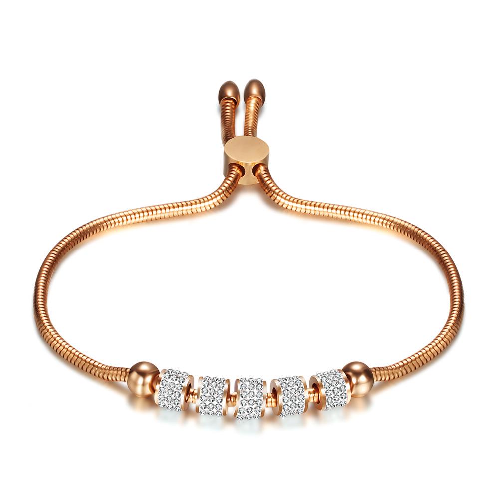 

Полный цирконий, 6 мм, универсальный регулируемый браслет-цепочка из титановой стали со змеиными костями для женщин