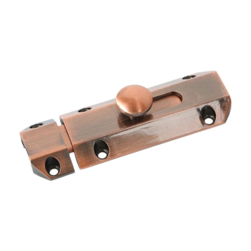 Round Knob Manual Door Bolt Lock Metal Hardware Thick Metal Slide Door Bolt for Interior Door Cabinet Door Wooden Door and Divider Placement