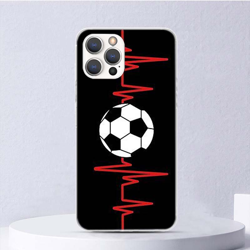 Football Soccer Ball Design Soft Case For iPhone 11 12 13 Mini 14 Pro Max Apple Phone Cover X XS XR SE 7 Plus 8 + 6 6S 5S Funda