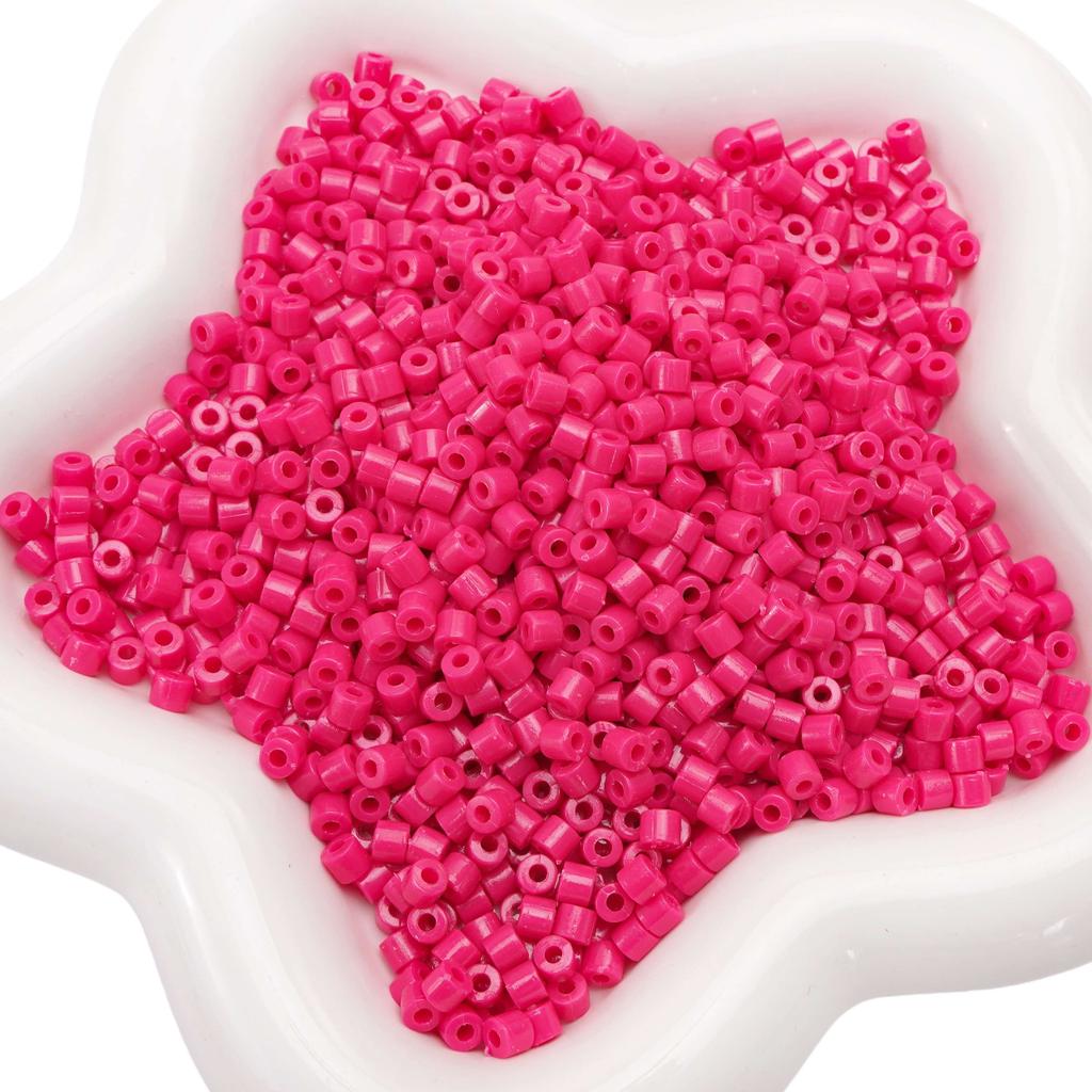 300pcs 4mm Acrylic Short Tube Beads Solid Color Seed Beads Accessories For DIY Jewelry Making