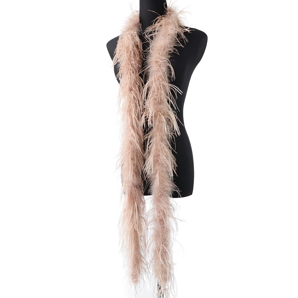 1Ply Ostrich Feather Boa Long High Quality Ostrich Feather Scarf Trims for Party Halloween Clothing Decoration Shawl 2 Meters