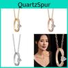Exquisite 18k Gold Titanium Steel Heart Pendant Necklace With Diamond Accent For Women