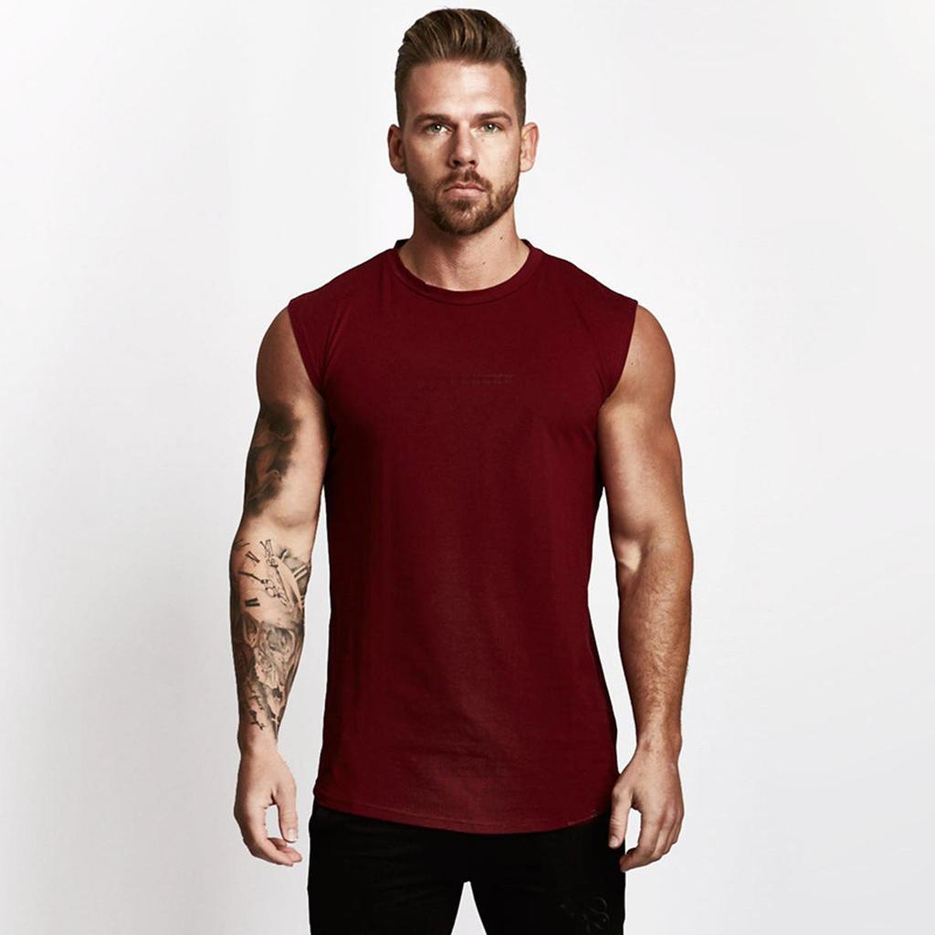 Men's Gym Tank Top  Sleeveless Solid Colour Running Training Vest