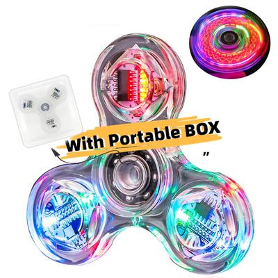 Lumière LED Fidget Spinner Jouets Lumineux pour Soulager le Stress des Doigts Toupie à Main Spinners Brillant dans le Noir Cadeau d'Anniversaire Noël