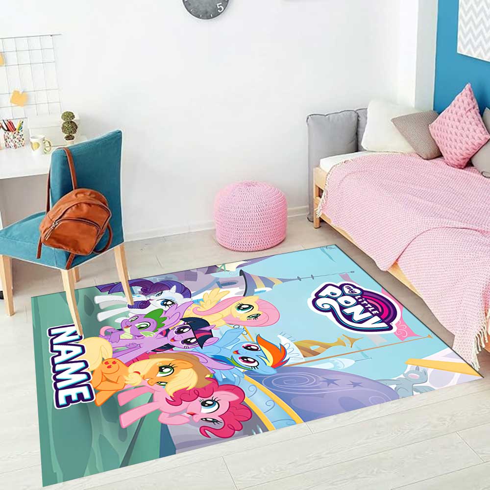 Little Pony (16) Customize your name rug, office chair cushion, home bedroom living room gift.