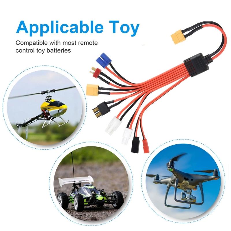 MultiInterface XT60 to FUTABA EC3 Splitter Wire Adapter Cable for Remote Models Drones and Highly Power Devices
