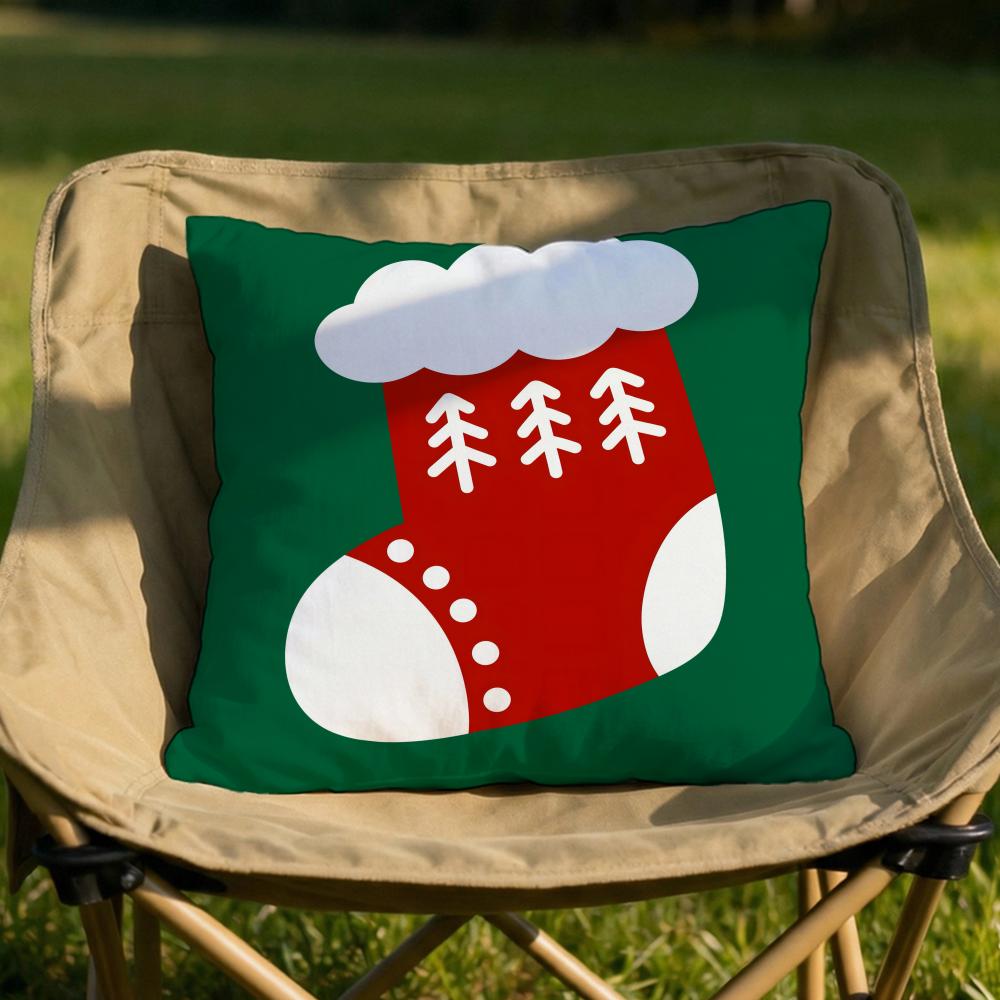 Christmas Illustrations Cushion Cover Soft Reversible Durable Pillow Cover MultiScene Use for Home Car Daily Comfort