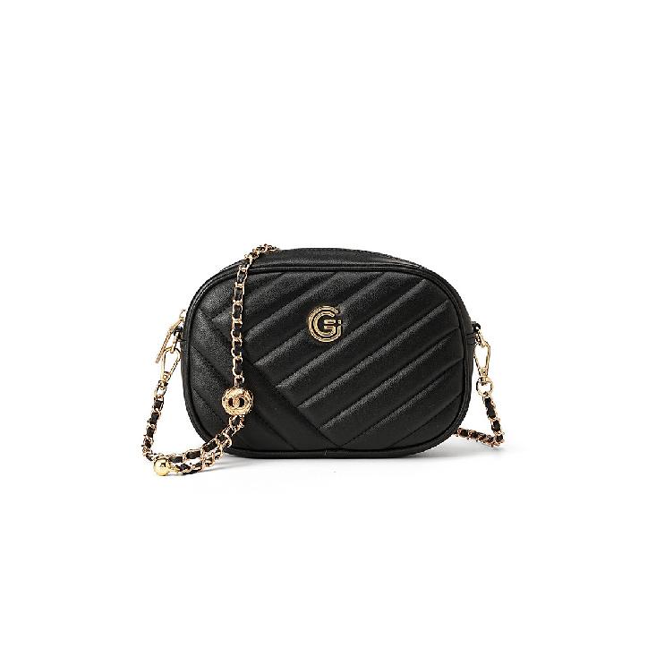 New fashion mobile phone bag, genuine leather chain quilted bag, single shoulder crossbody women s bag чёрный