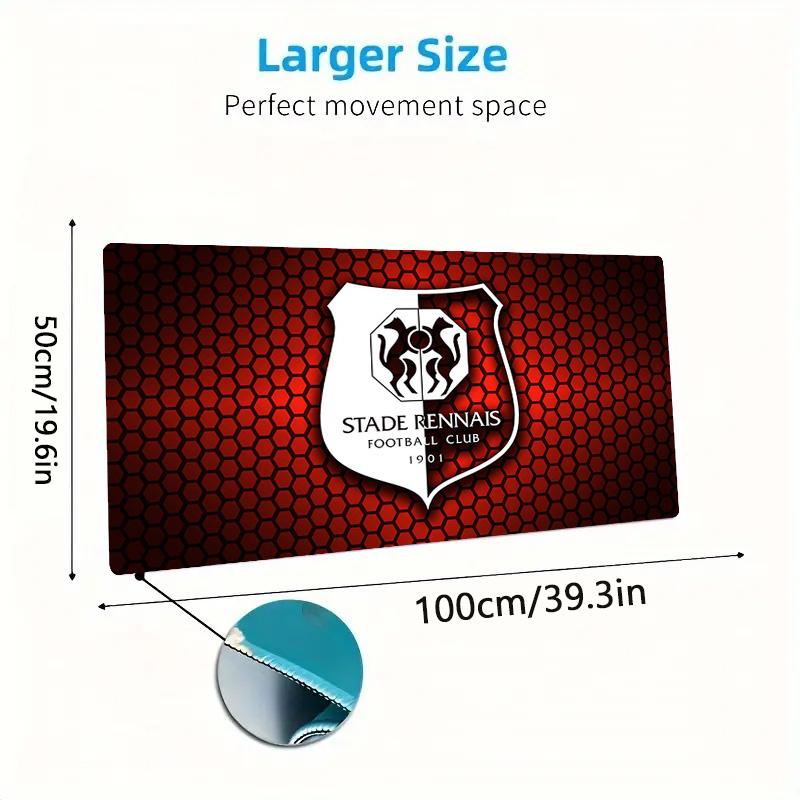 Stade Rennes FC Color Mouse Pad Large Gaming Table Cushion Non-slip Laptop Tablet Big Mousepad XXL Mat Mini PC Playmat With Lock edge