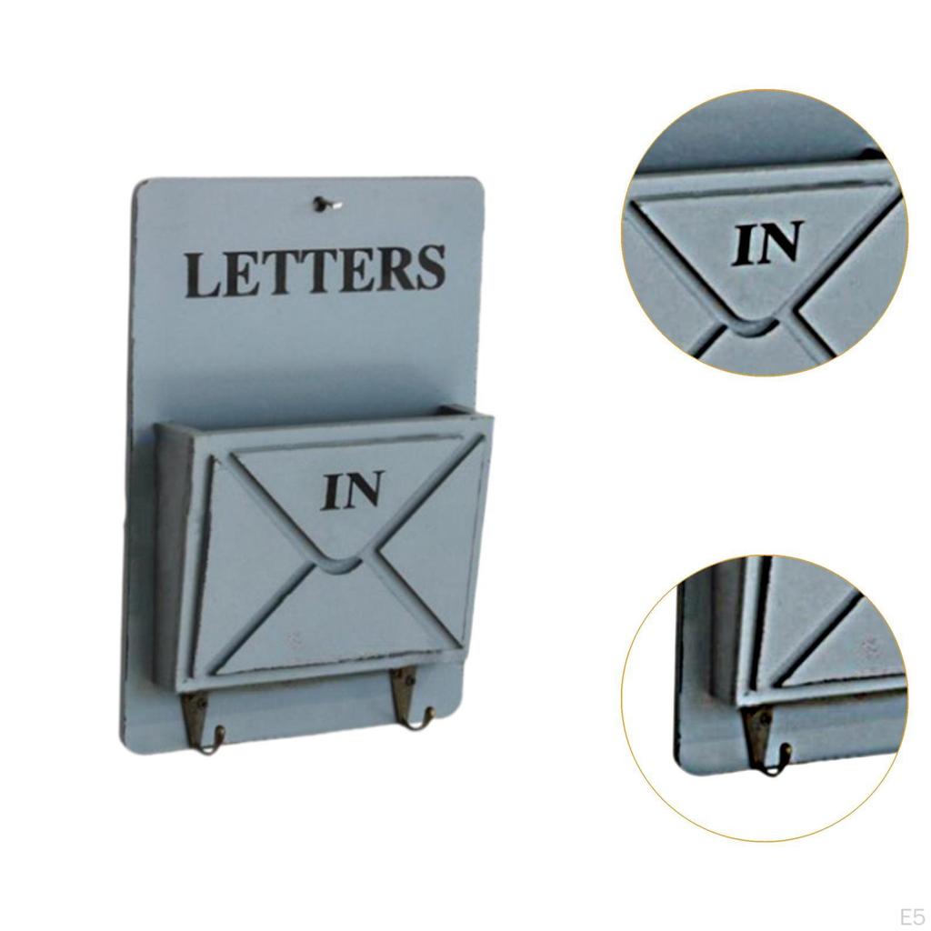 Hanging Key Holder with Hooks And Letter Organizer for Home Entryway