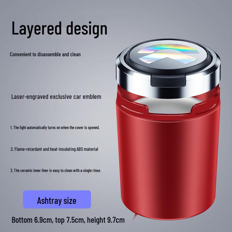 Car Ashtray with Light for Nio ES6/ES7/ES8/ET5/ET7/ET9/EC7 Models - Interior Accessory.