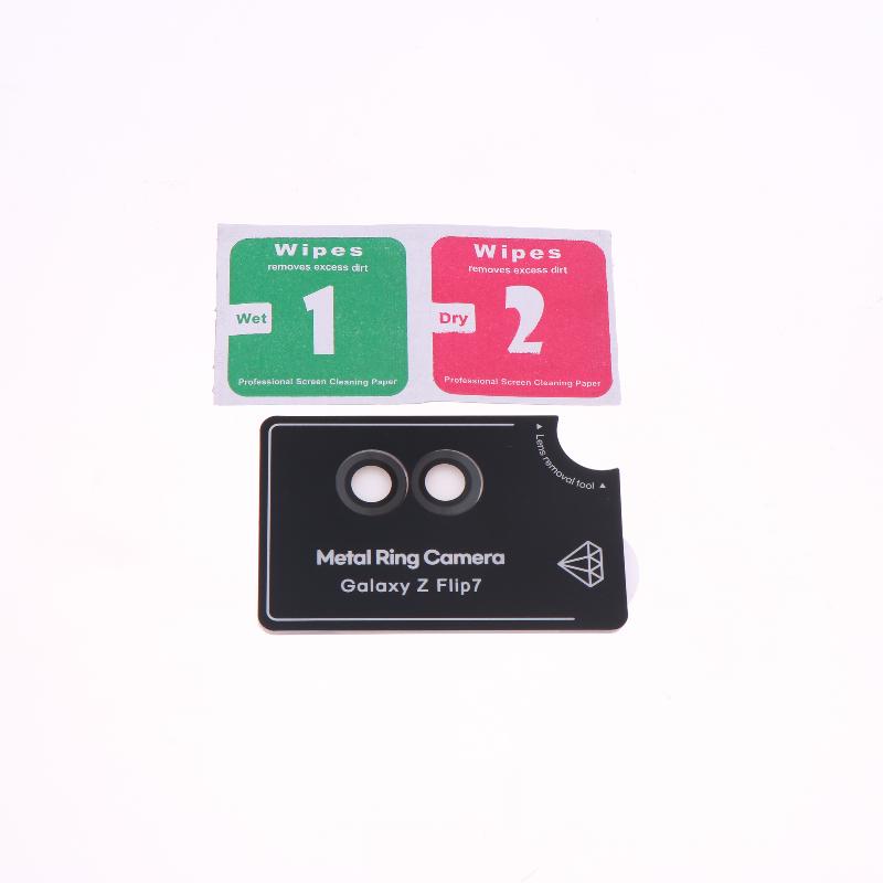 

1/2 шт. Защитное стекло для объектива камеры с металлическим кольцом для Flip7, устойчивое к царапинам, HD-защитное закаленное стекло для объектива камеры для Samsung Galaxy Flip 7 1pcs чёрный