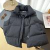 Moda Donna Autunno Nuovo 2024 Collo Alto Eleganti Piumini Caldi Capispalla Casual Cintura Senza Maniche Invernali Gilet Giubbotti Donna