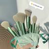 13-Piece Makeup Brush Set Season Green Brown Coffee Color Soft Bristles Non-Shedding Brush Set Eyeshadow Loose Powder