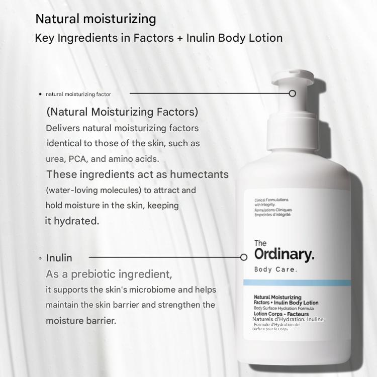 THE ORDINARY Natürliche Feuchtigkeitsfaktoren + Inulin Körperlotion 240ml (3 Optionen)