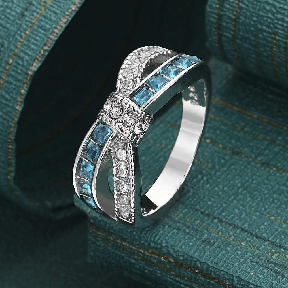 CopperZircon Interlaced Multicolor Ring For Women - Exquisite And Lovely Wedding Party Jewelry