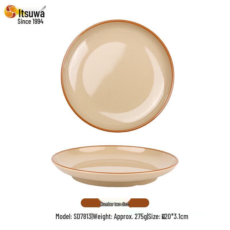 Wuhe Retro Melamine Round Dinner Plate