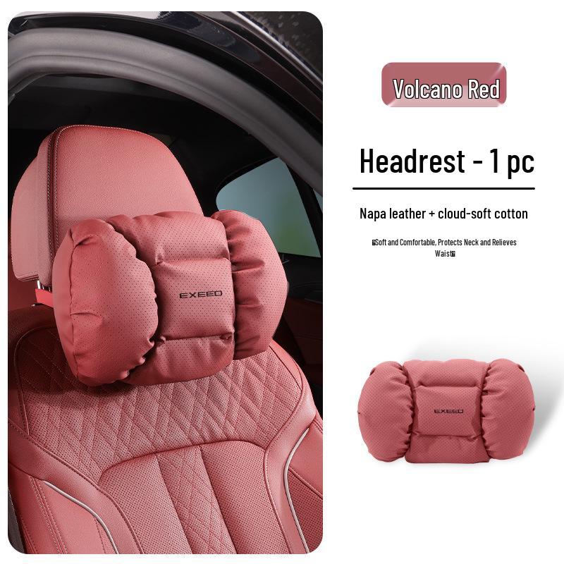 Xingtu Xingji Era ES Red Car Headrest, Lumbar Support, Neck Pillow, and Seat Decor Set