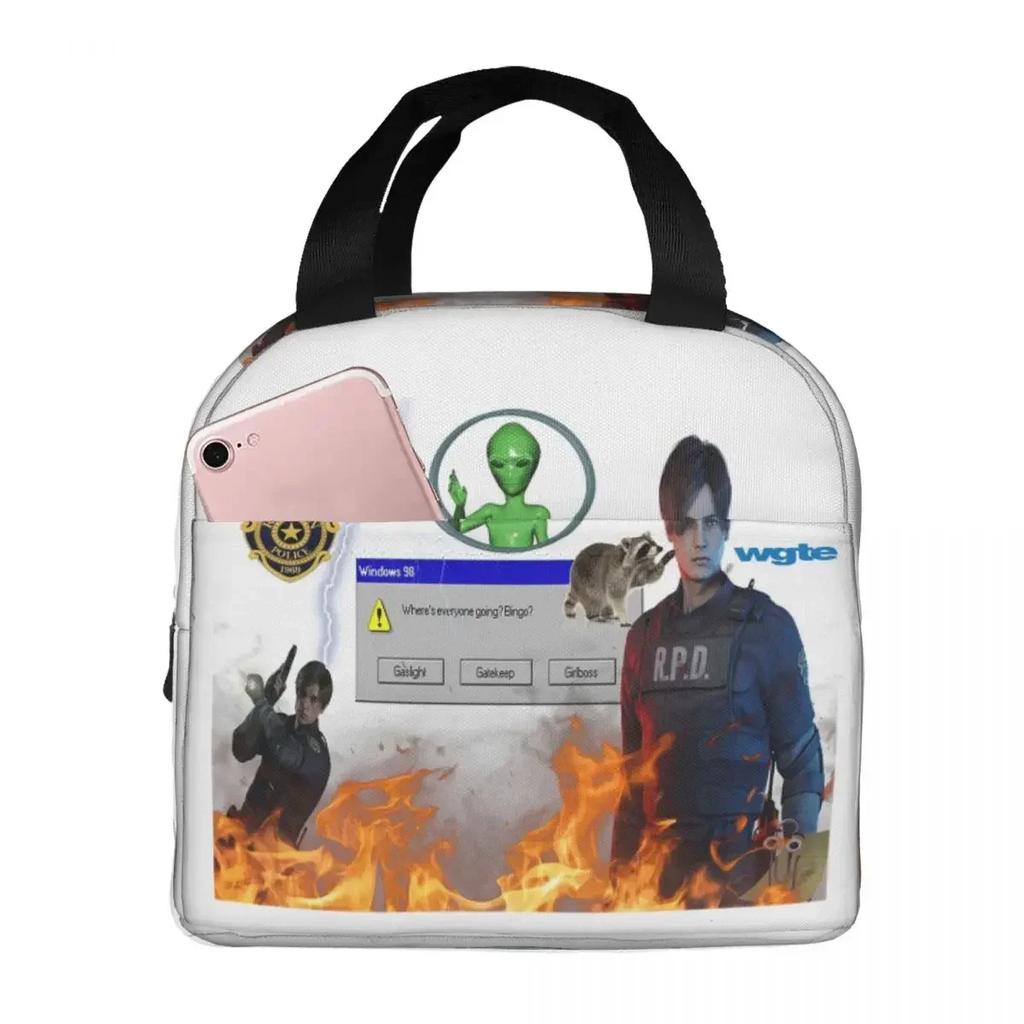 Leon Kennedy Insulated Lunch Bag for Women Kids Leakproof Food Boxes Thermal Lunch Box Tote