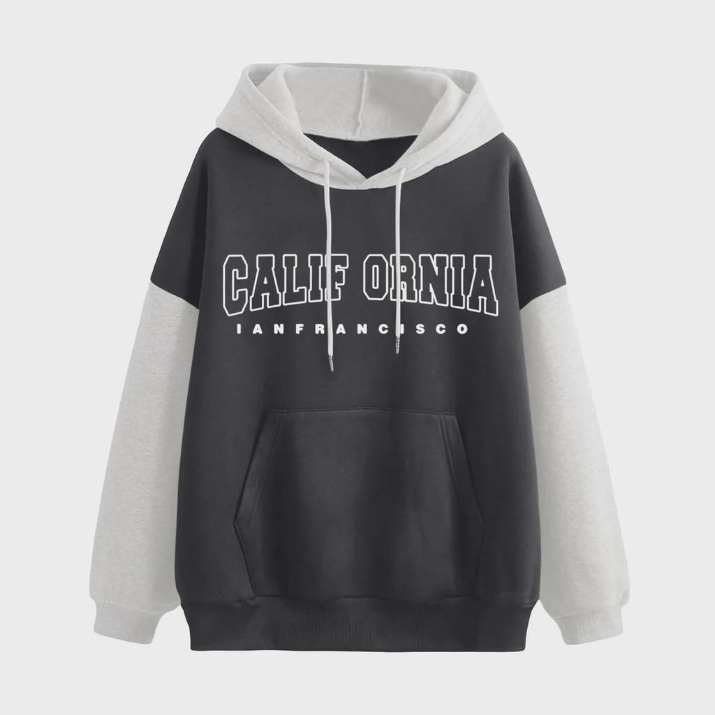 Women's Plus Velvet Cozy Long-Sleeve Printed Hoodie - European, American & Korean Style.