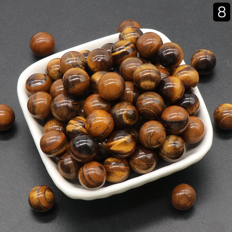 1189-12MM Natural Round Crystal Stone Bead, No Hole, Mini Small Ball for DIY Jewelry and Crafts