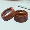 Wooden Wedding Ring Box Round Engagement Ring Holder Elegant Jewelry Storage Box Retro Ring Stand For Proposal Birthday