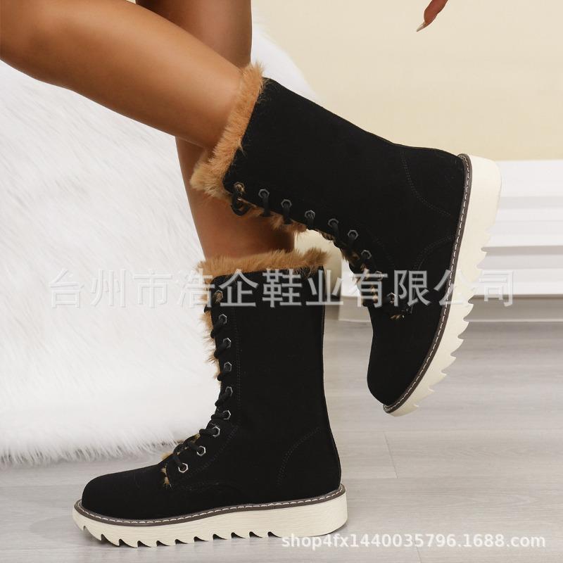 

Shoes fleece thickened Martin boots women s winter new warm casual cotton boots medium tube women s shoes 43 серый