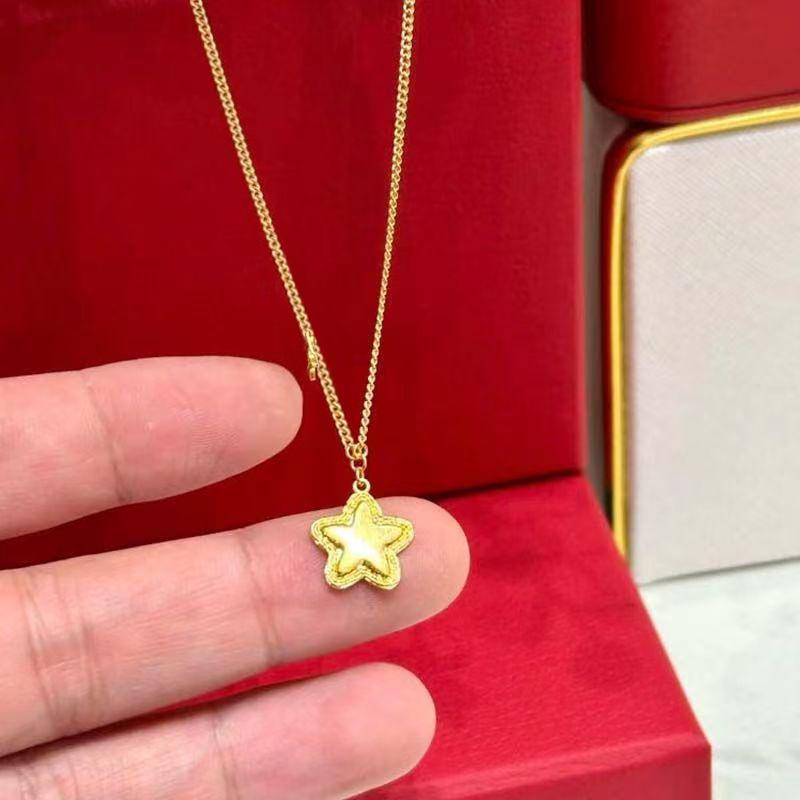 Small Fading Gold No Necklace Exquisite Collarbone Chain Full Of Blessing Light Luxury Titanium Steel Brushed Lucky Bag