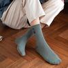 Herren-Kniebundsocken in einfarbigem Design mit hohem Bund aus Baumwolle mit Heißprägung eines Porträts – Trendiger Herbst-Winter-Stil