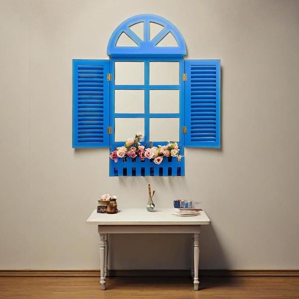 Vintage Rustic Style Window Frames Farmhouse Wall Decoration Hanging Window Frame Home Decor Corridor Living Room Bedroom Art Ornament Picture Frames