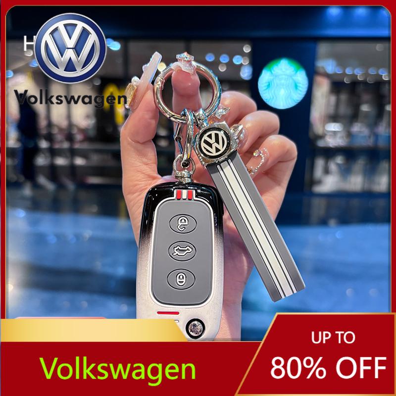 Valve Stems Caps For VOLKSWAGEN VW Zinc Alloy Car Smart Remote Key Case Cover For VW Polo Golf Passat Tiguan Beetle Caddy T5 UpAL7