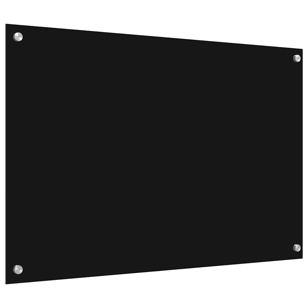 Kitchen Splashback 2 pcs Black 90 x 60 cm Tempered Glass