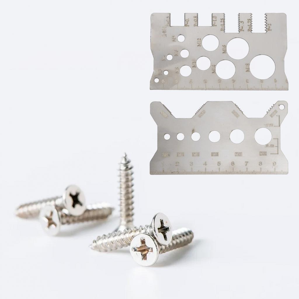 Metric 2PCS Screw Thread Pitch Gauge Ruler for Various Bolt and Nut Sizes