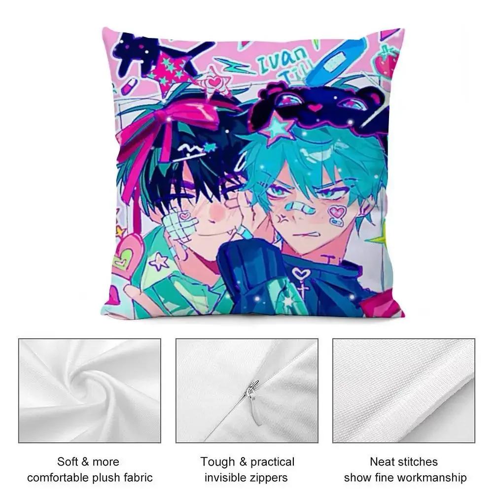 Anime Alien Stage Ivan Till Pillow Case Short plush Double-sided Print Square Throw Pillow Covers Sofa Home Cushion Decor