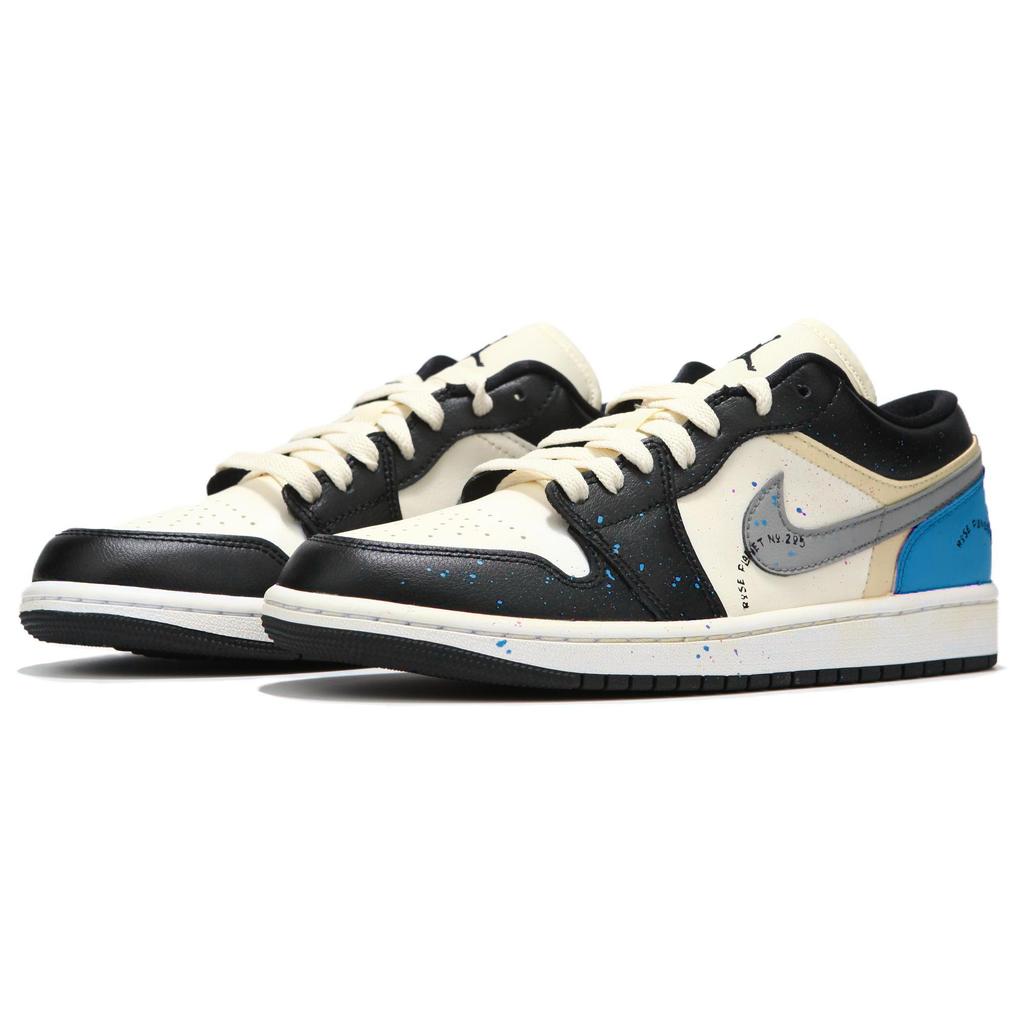Jordan Air Jordan 1 Low top Vintage Basketball Shoes Women's Black Blue DC0774-101(Team24-)