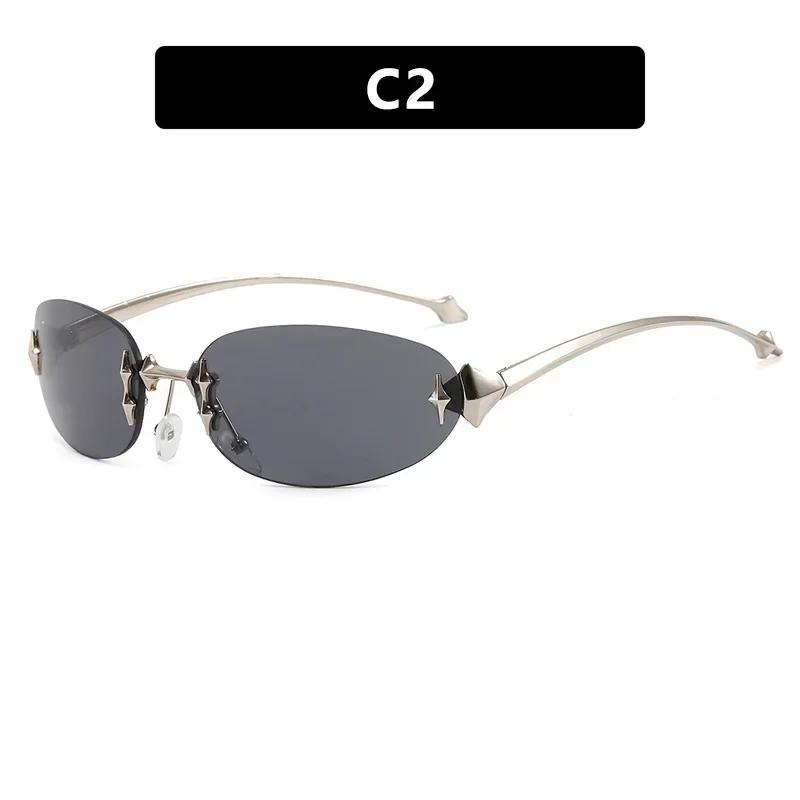 Cool Style Frameless Sunglasses Trend Uv Protection Retro Eyeglasses Light Weight Vintage Decorative Sun Glasses Streetwear