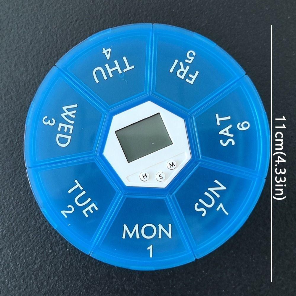 7 Compartments 7-Day Pill Organizer Large Capacity Timed Reminder Medication Box  Home