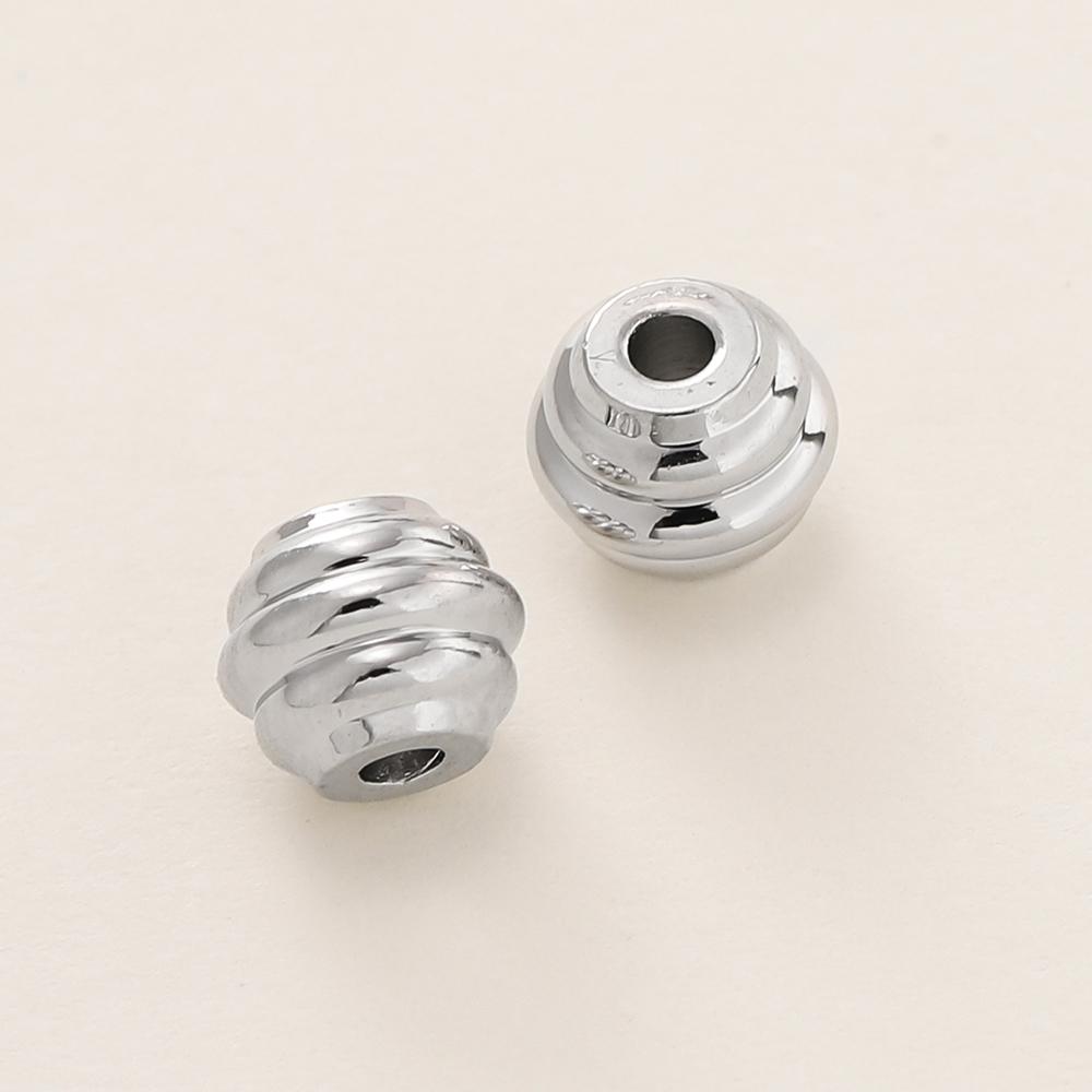 10 Stück/Los 4*5mm 14/18K Goldfarben Beschichtete Gestreifte Perlen Für Handgemachten DIY Armband Halskette Schmuckherstellung Zubehör