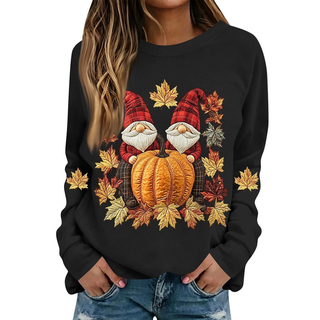 Women's Halloween Print Long Sleeve Neck Casual Top